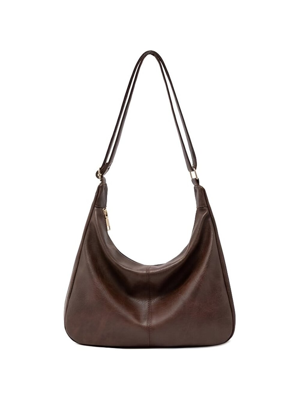 Hobo Bags for Women Foldable Vegan Leather Shoulder Handbag Slouchy Tote